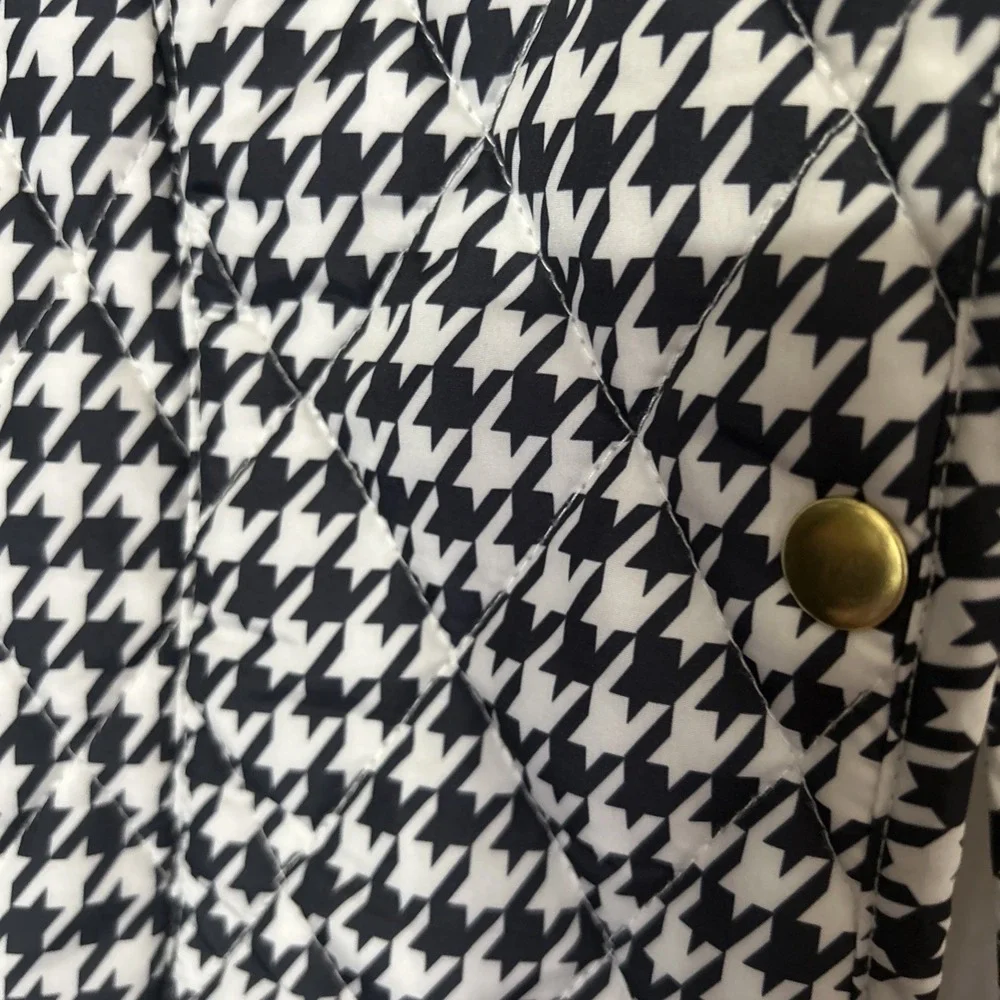 New Crown And Ivy Kids Vest Houndstooth Snap Quilted Black & White Size‎ 6x
